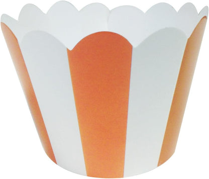 Wrapables Standard Size Cupcake Wrappers (Set of 20), Orange Striped