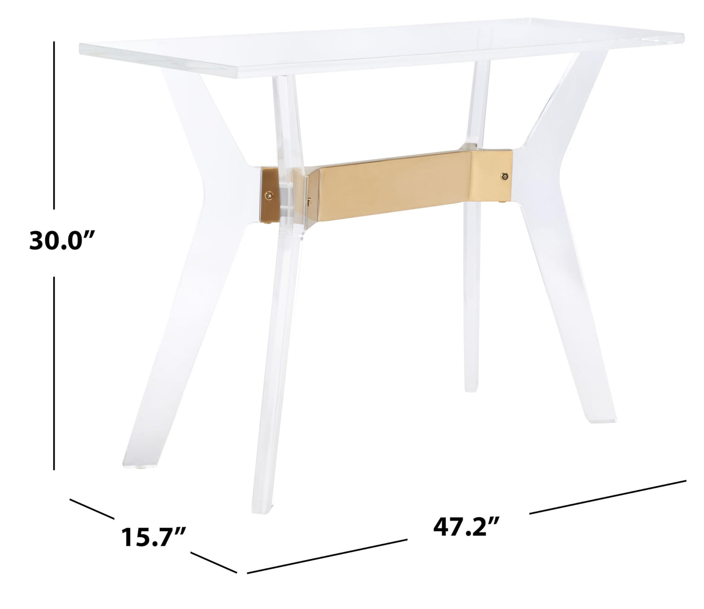 SAFAVIEH Couture Collection Werner Brass Acrylic Console Table