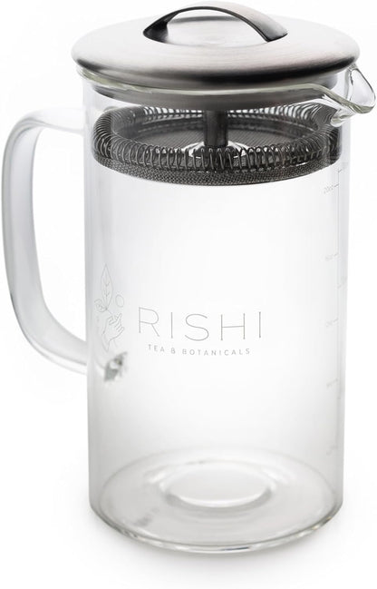 20oz 600ml Rishi Tea Simple Brew Teapot - For Loose Tea Preparation, Built-in Strainer, Everyday Teaware, Easy