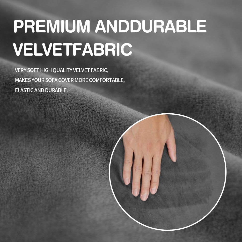 L/Length&Width:35-44"/Height:15-20",Grey) Ottoman Covers Slipcover Square Ottoman Covers Protector for Footrest Foot