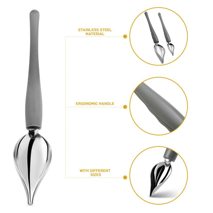 PRETYZOOM 4pcs Dessert Decorating Spoons Chocolate Dipping Tools Multipurpose Stainless Chef Art Spoons