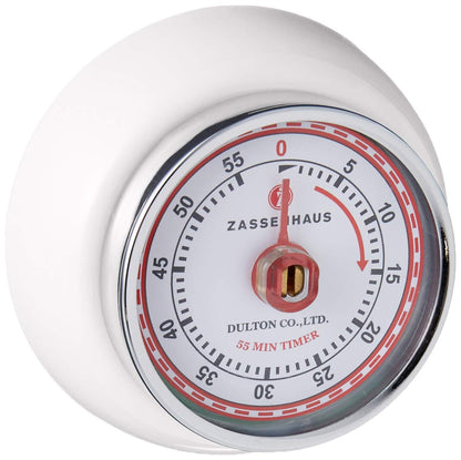 Zassenhaus Magnetic Retro Kitchen Timer, Classic Mechanical Cooking Timer (Black)