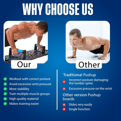Push Up Board, Portable 25-In-1 Push up Board for Men, | Pilates Bar & Fitness Accessories with Resistance Bands & Ab Roller Wheel, Professional Strength Training Equipment For Man and Women