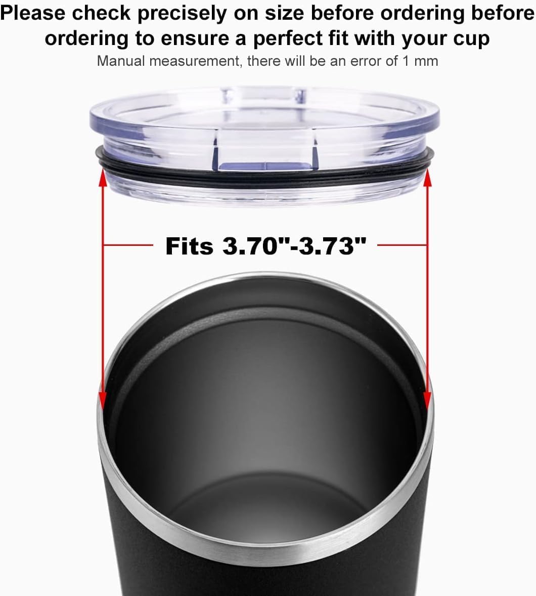 koodee 30 oz Tumbler Lids, 2 Pack Spill-proof Covers for 30 Oz YETI Rambler, Ozark Trail, and More (White)