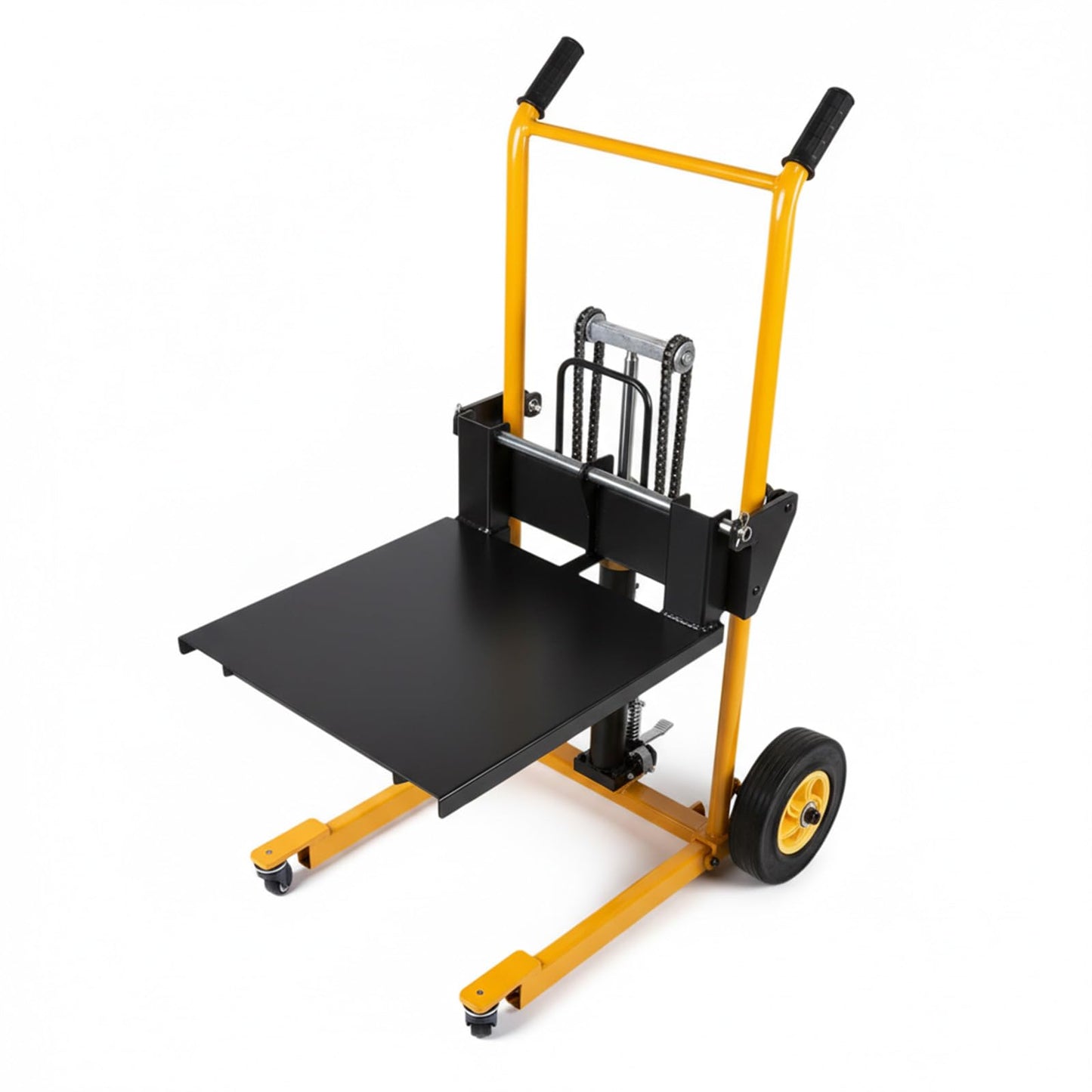 Mini Forklift Foldable Transport Lifting Cart with Swivel Wheels Portable Pallet Jack Table Cart Wear Resist for Household Warehouse Factory