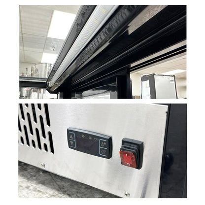 Bakery Display Cooler Refrigerated Case Countertop Desktop Slope Round-Corner 36 ins Commercial Restaurant Pastry Deli Stainless Steel Base Curved Glass NSF Food Cooler CW160R