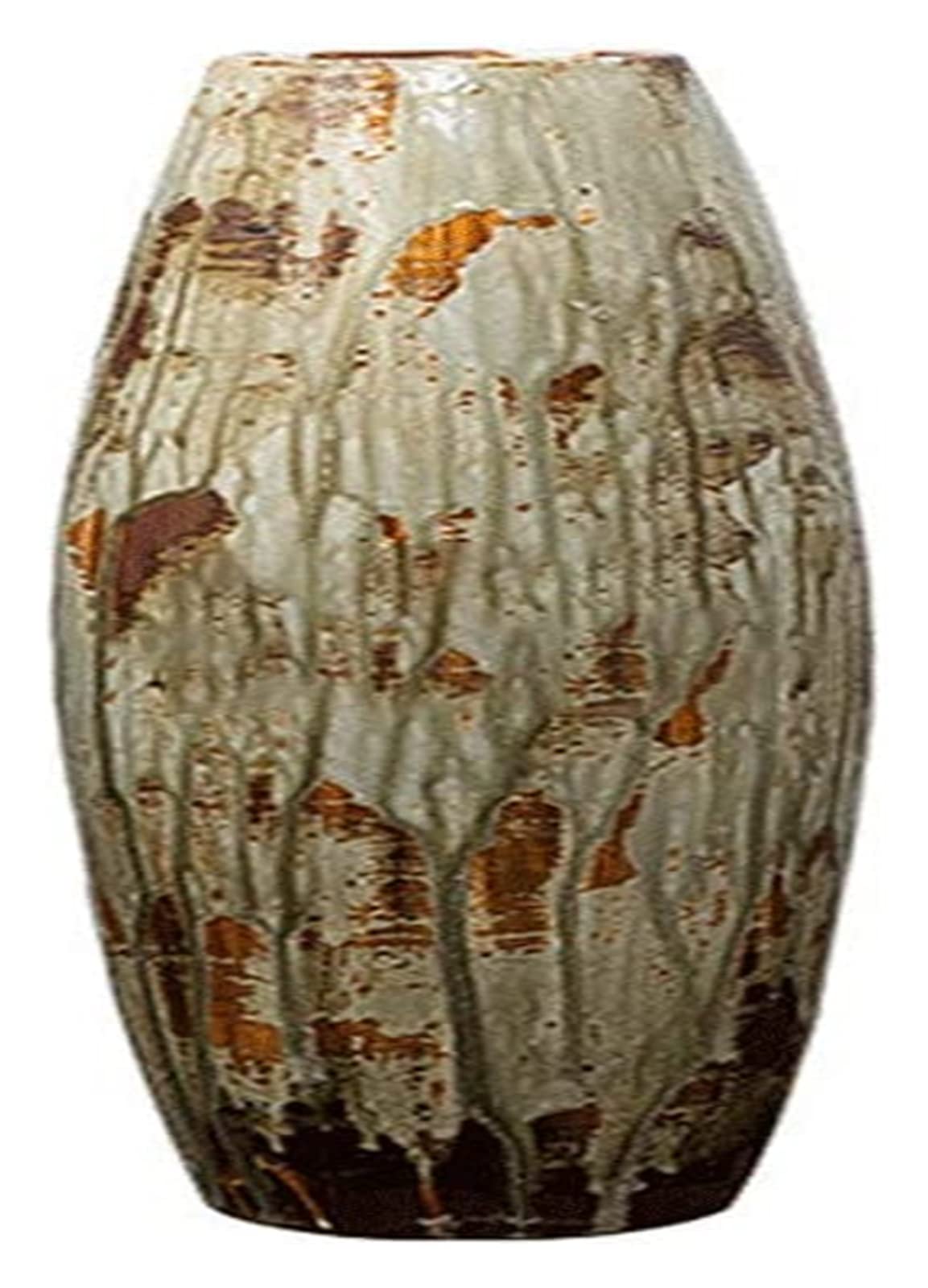 Sculpture Vase Vase Ceramic Decoration Handcrafted Simulation Flower Dry Flower Retro Living Room Flower Arrangement ZHAOSHUNLI Crafts