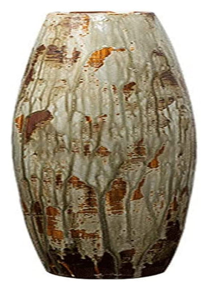 Sculpture Vase Vase Ceramic Decoration Handcrafted Simulation Flower Dry Flower Retro Living Room Flower Arrangement ZHAOSHUNLI Crafts