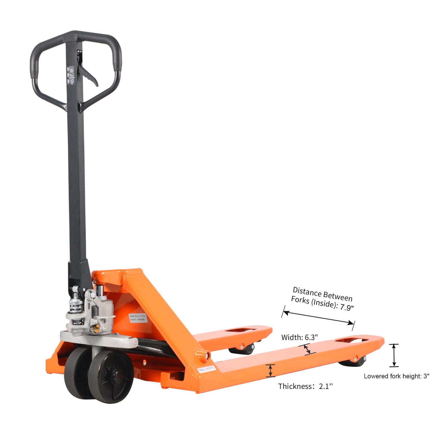 Tory Carrier Manual Pallet Jack 5500lbs Capacity, Hand Pallet Truck 48" L×21" W Fork Size-2PCS