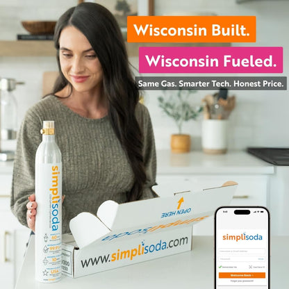 60L CO2 CO2 14.5 oz, Set 2 Simpli Soda Canister Cylinders - Compatible w/Sodastream Quick Connect Only [Including ART