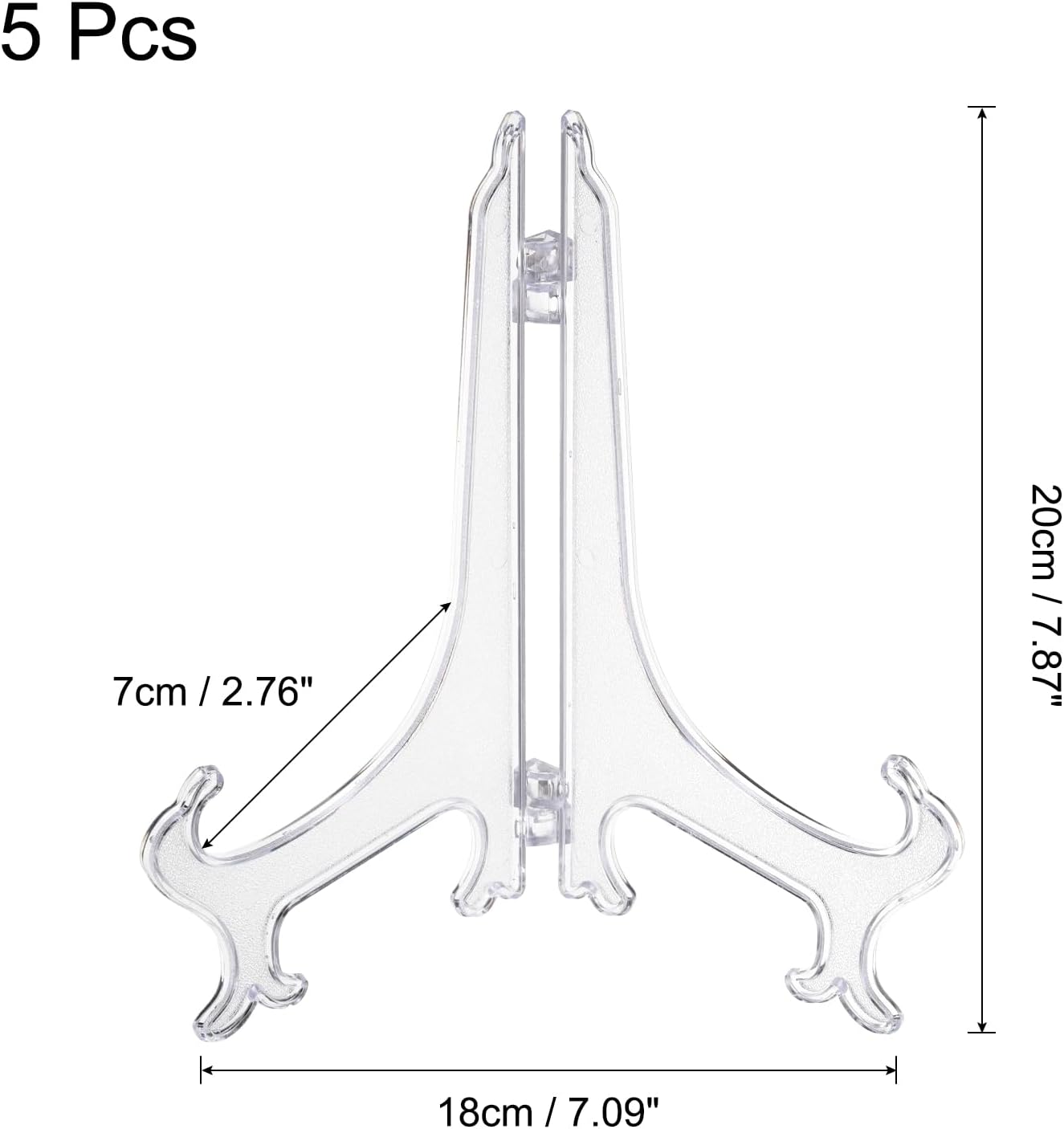 uxcell 8" Acrylic Plate Stands for Display, Easels for Card, Photo Frame, Desktop (5Pcs)