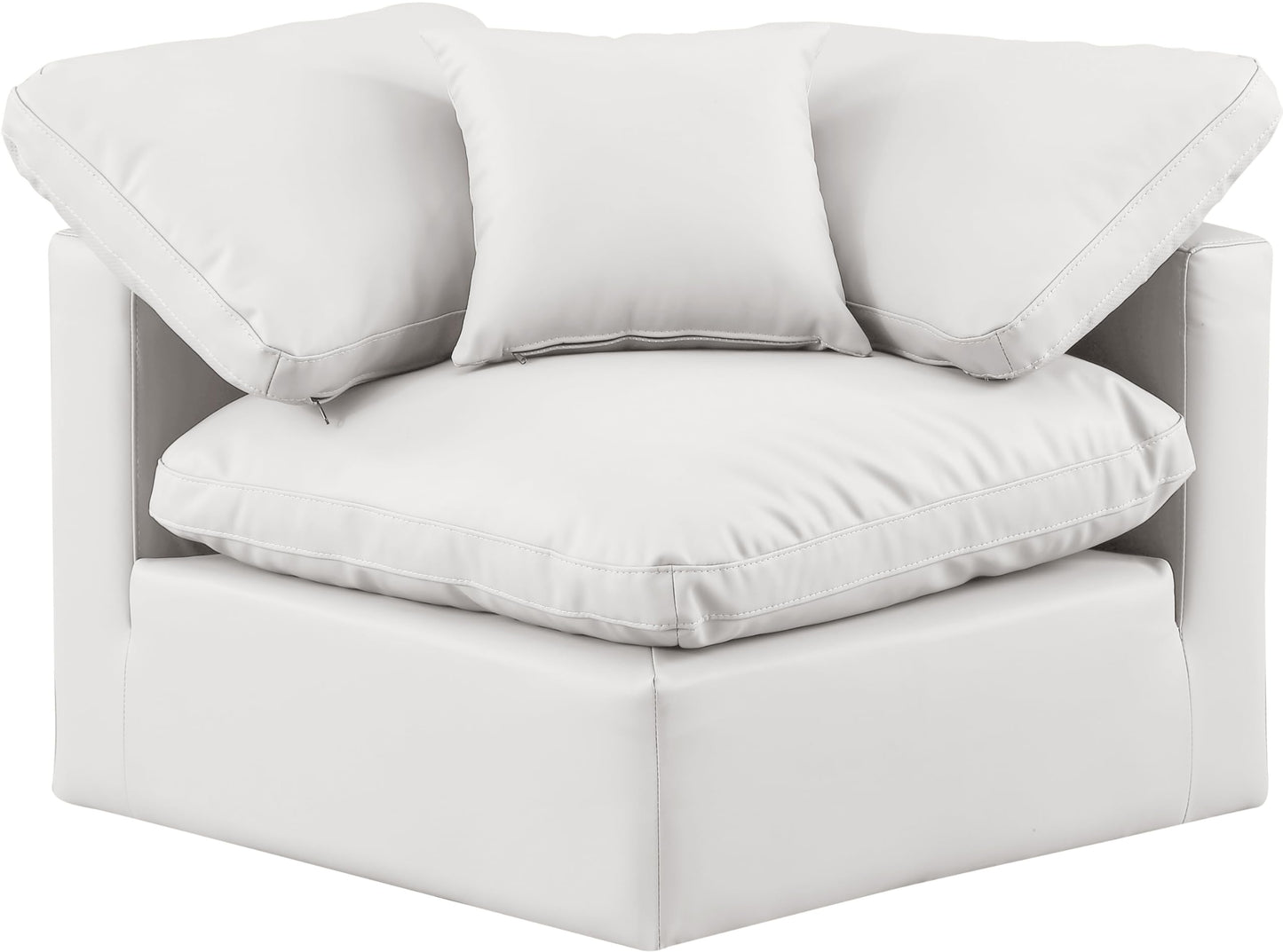 Meridian Furniture Indulge Vegan Leather Corner Chair in Cream