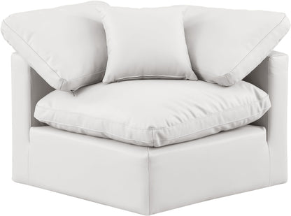 Meridian Furniture Indulge Vegan Leather Corner Chair in Cream