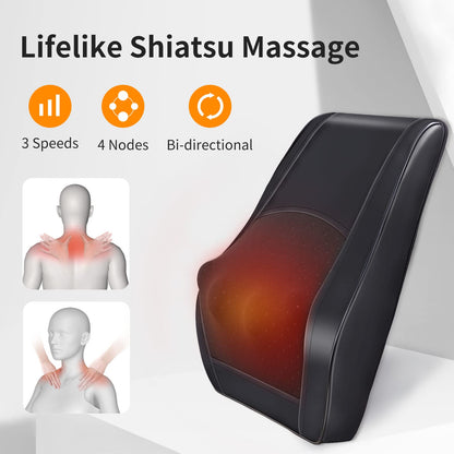 Neck Back Massager with Heat, FSA HSA Eligible, Adjustable Cordless Electric Massagers, 3D Shiatsu Deep Tissue Kneading Massage Pillow, Gifts for Men Women Mom Dad for Pain Relief
