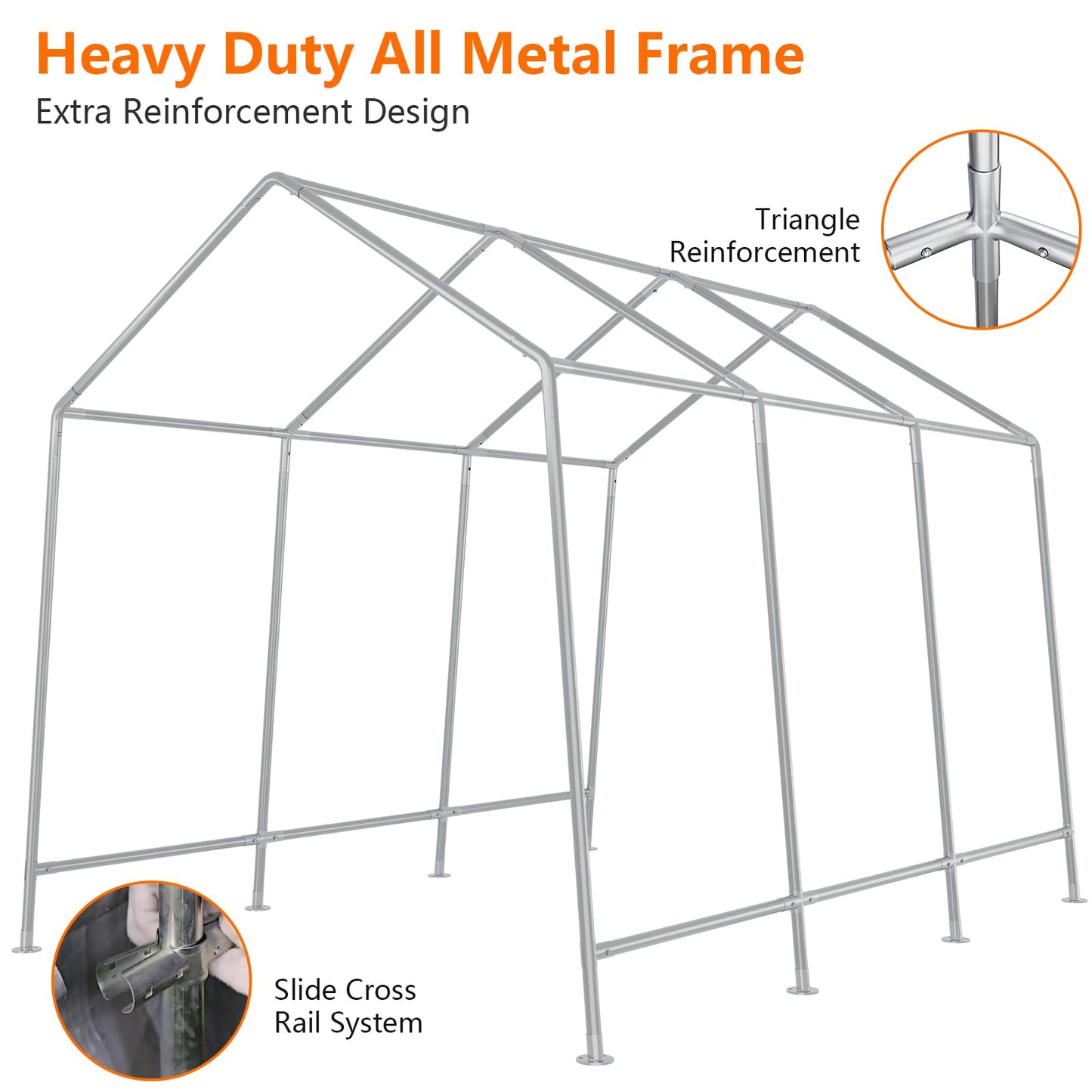 10×10 ft Outdoor Storage Sheds, Portable Storage Shelter Shed with Roll up Zipper Doors, Waterproof Outside Utility Shed Garage Tent for Motorcycle, Bicycles and Camping Tools