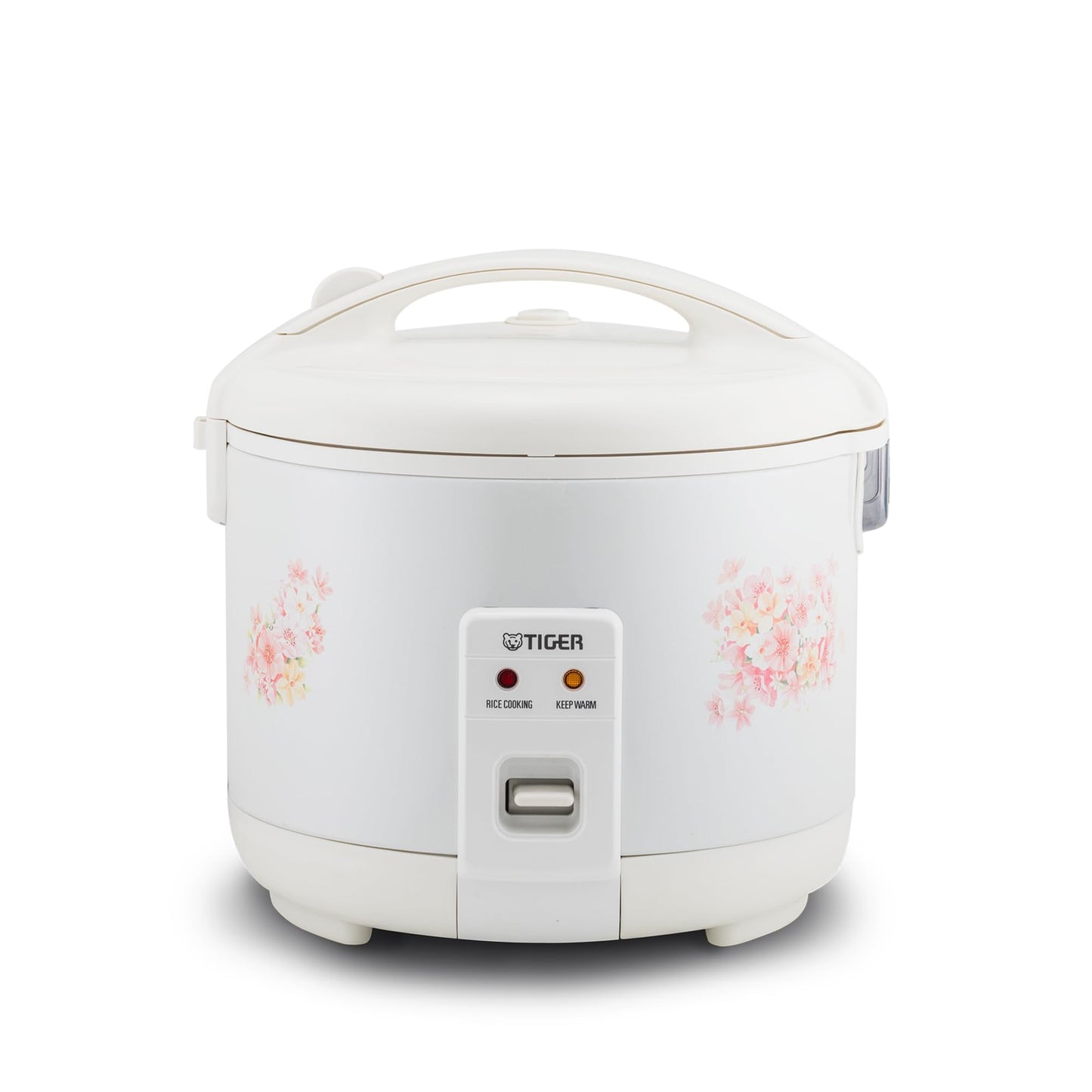 Tiger JNP-0550-LF 3 Cup Capacity White Rice Cooker with Non-Stick Inner Pot, Retractable Power Cord, and Keep Warm up to 12 hours (Flower)