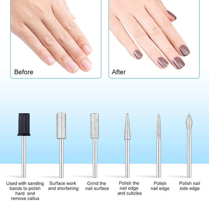 Portable Electric Nail Drill Machine, Professional 20000 RPM USB Manicure Pedicure Drills for Acrylic Nails Gel Polishing Shape Tools