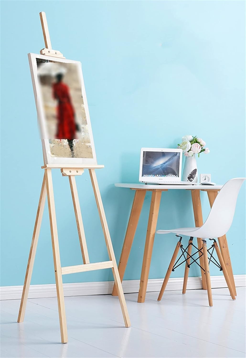 XYIANG Folding Easel, Wooden Adjustable Easel with Tripod Legs, Portable Painting Easel Stand Wood Artist Easel, for Painters, Students (A 150CM)