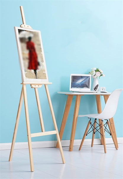 XYIANG Folding Easel, Wooden Adjustable Easel with Tripod Legs, Portable Painting Easel Stand Wood Artist Easel, for Painters, Students (A 150CM)