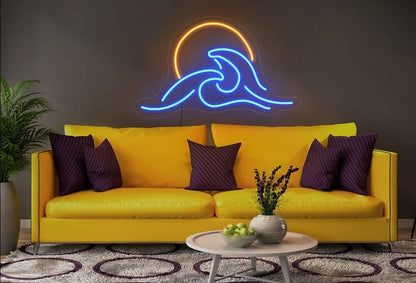 LED Decorative Lights USB Mountains Sunrise Sunset Led Neon Signs Home Decoration Wall Art Holiday Gift Brightness Adjustable 16.5''x11.8''