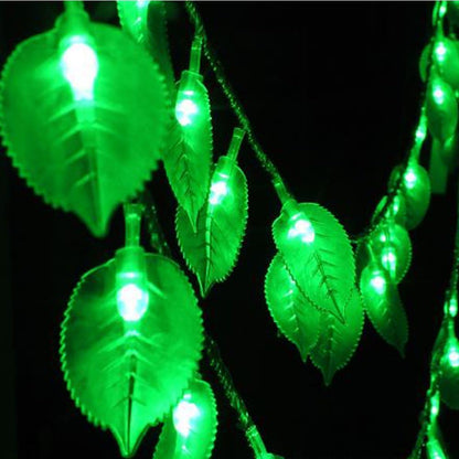 Green Leaf String Lights, 33Ft/10M 100LEDs Battery Operated Fairy Lights with Remote for Christmas Bedroom Decoration