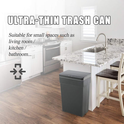 BestOffice 13 Gallon Trash Can Automatic Kitchen Trash Can Touch Free High-Capacity Garbage Can with Lid for Bedroom Bathroom Home Office 50 Liter (Black, 1) (1, Black)