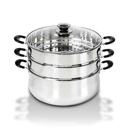 Concord 30 CM Stainless Steel 3 Tier Steamer Pot Steaming Cookware - Triply Bottom