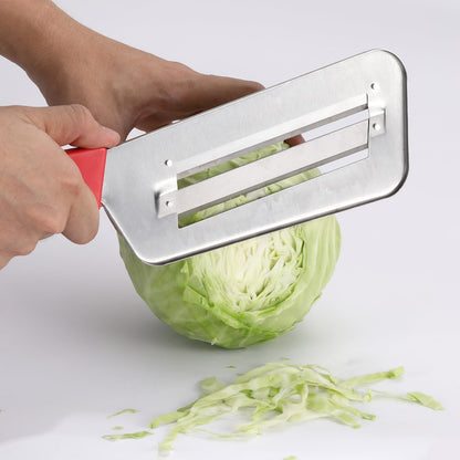 Cabbage Chopper Shredder, 2 Pack Cabbage Cutter Knife Kitchen Slicer Sauerkraut Cutter Coleslaw Grater, Sharp Stainless Steel Blades, Black & Red Handle