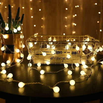 Generic 16ft/5m 50 Bulb Plug in LED String Lights, LED Warm White Globe Fairy Lights