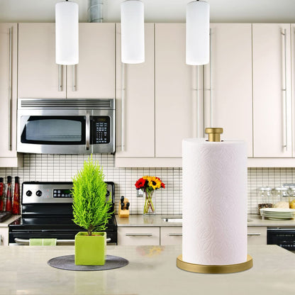 GWGTHZ Stainless Steel Gold Paper Towel Holder Countertop for Kitchen Bathroom, Standing Paper Towel Holder with Weighted Base.