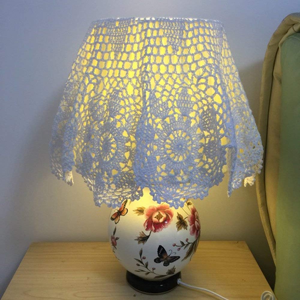 Hetao 100% Cotton Handmade Crochet Round Tablecloth Doilies, White, 24 Inch