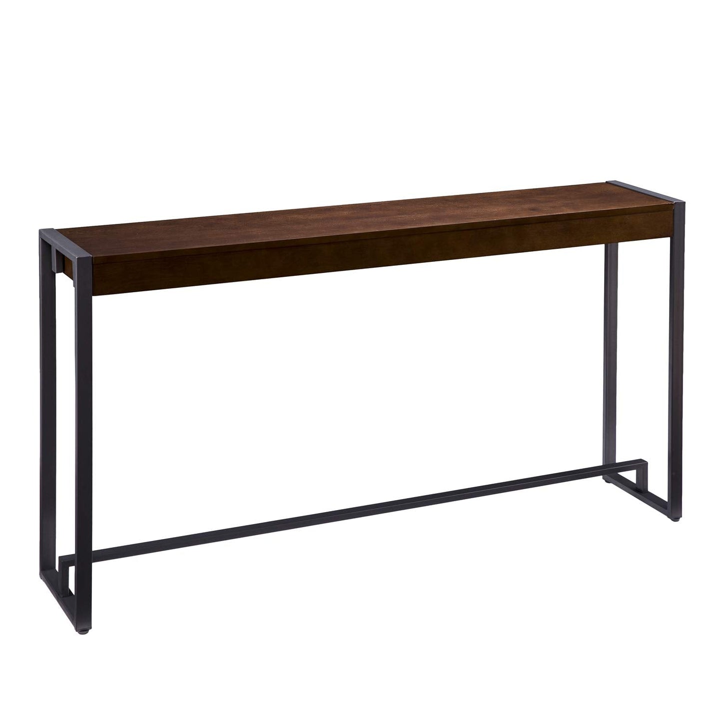 SEI Furniture - Holly & Martin Macen Console - Dark Tobacco with Gunmetal - Transitional Design, Brown Iron and Wood - Ideal for Entryway, Living Room (CM9912)