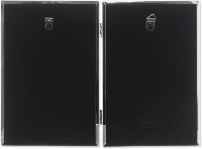 Lawrence Frames 4 by 6-Inch Hinged Double Metal Picture Frame, Silver-Plate with Delicate Beading (Vertical)