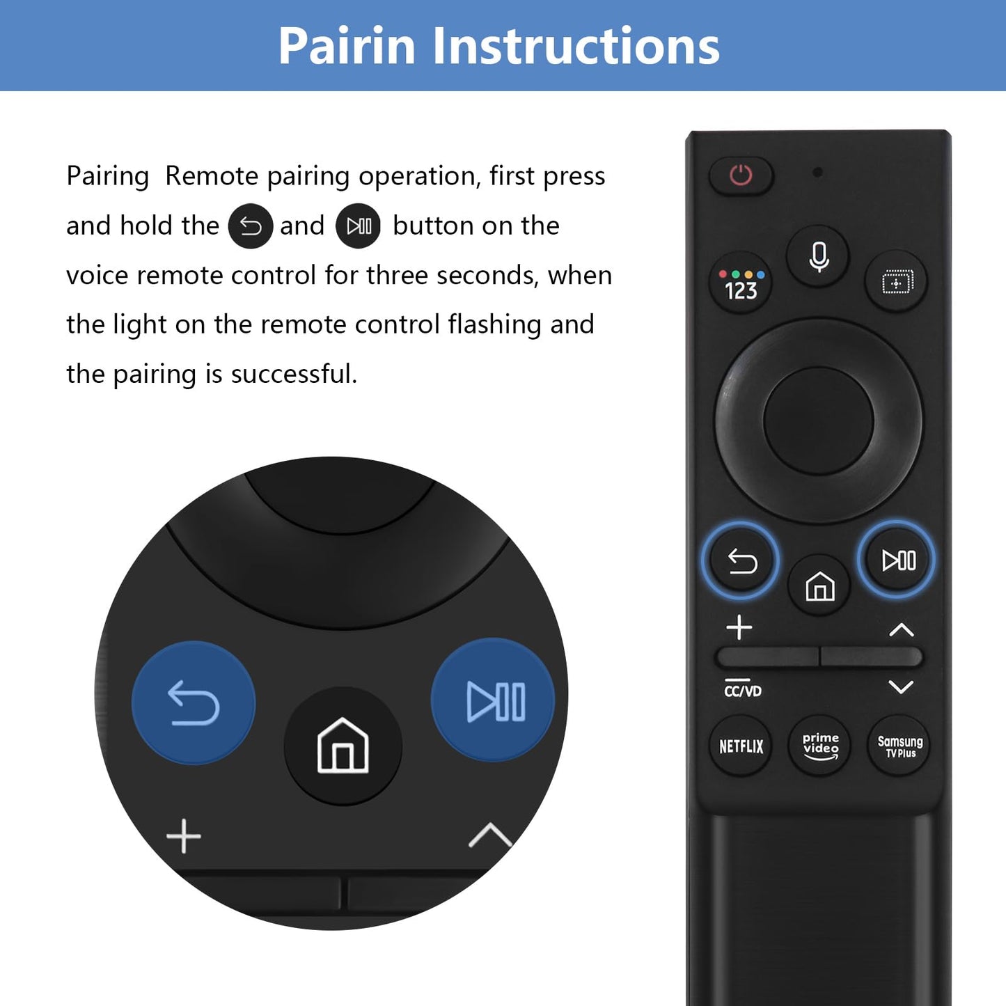 BN59-01357F TM2180E RMCSPA1RP1 Voice Remote Replacement for Samsung Smart TV Remote Control, Compatible with Samsung QLED TVs Q60A Q70A Q80A QN85A QN90A QN800A Series