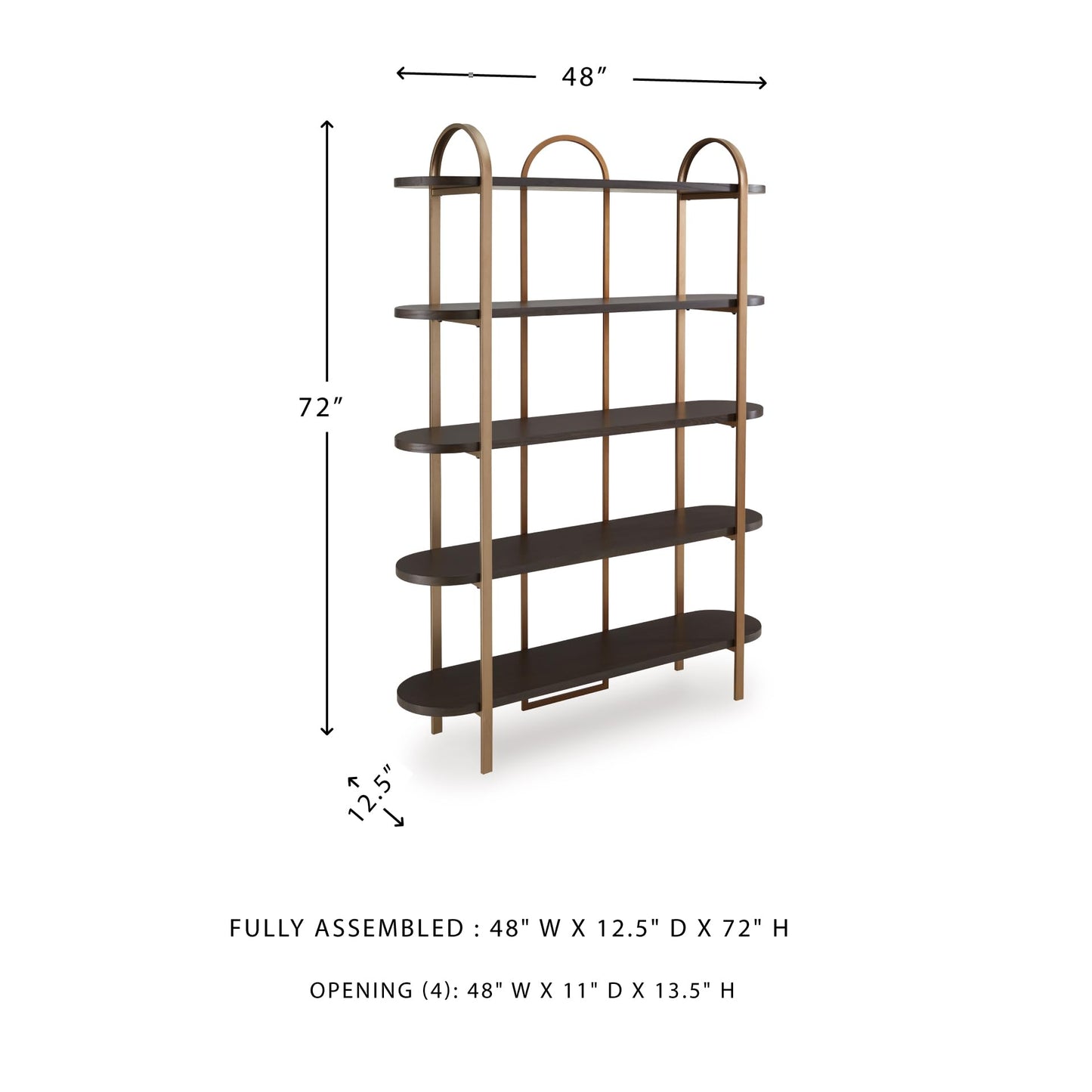 Signature Design by Ashley Brentmour 72" H Bookcase, Metallic & Dark Brown