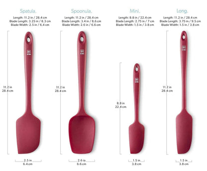 DI ORO Silicone Spatula Set - Rubber Kitchen Spatulas for Baking, Cooking, & Mixing - 600°F Heat-Resistant & BPA Free Silicone Scraper Spatulas for Nonstick Cookware - Dishwasher Safe (5pc, Red)