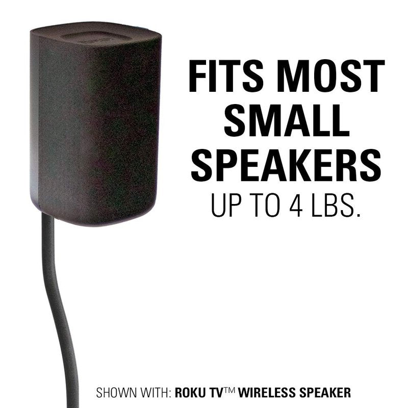 SANUS Height Adjustable Speaker Stands for Home Theater - Durable Design w/Tear Drop Base Fits Speakers up to 4lbs - 13" of Tool-Free Height Adjustment - Easy DIY Assembly