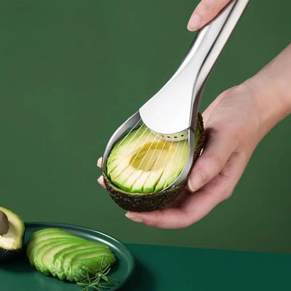 Avocado Slicer Tool – 2-in-1 Avocado Cutter & Saver | Stainless Steel Avocado Knife & Pitter | Multi-Function Fruit Cutter for Dragon Fruit, Kiwi, Papaya | Dishwasher Safe