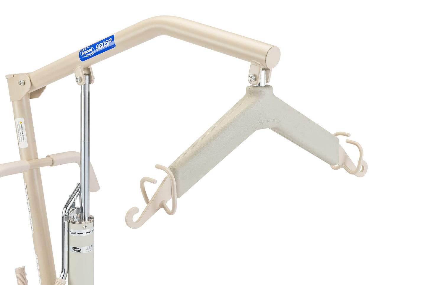 Invacare Hydraulic Patient Lift, Lightweight Transfer Lift Chair with 450 lb Weight Capacity, Bent Mast for Safer Transfers, 6-Point Padded Swivel Bar, Floor-to-Bed Height Range for Fall Recovery