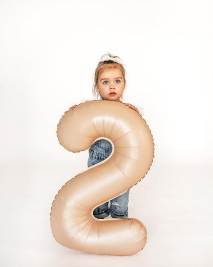Light Brown Number Balloon - 40 Inch Tan 0 Balloon | Beige Birthday Decorations & Party Supplies