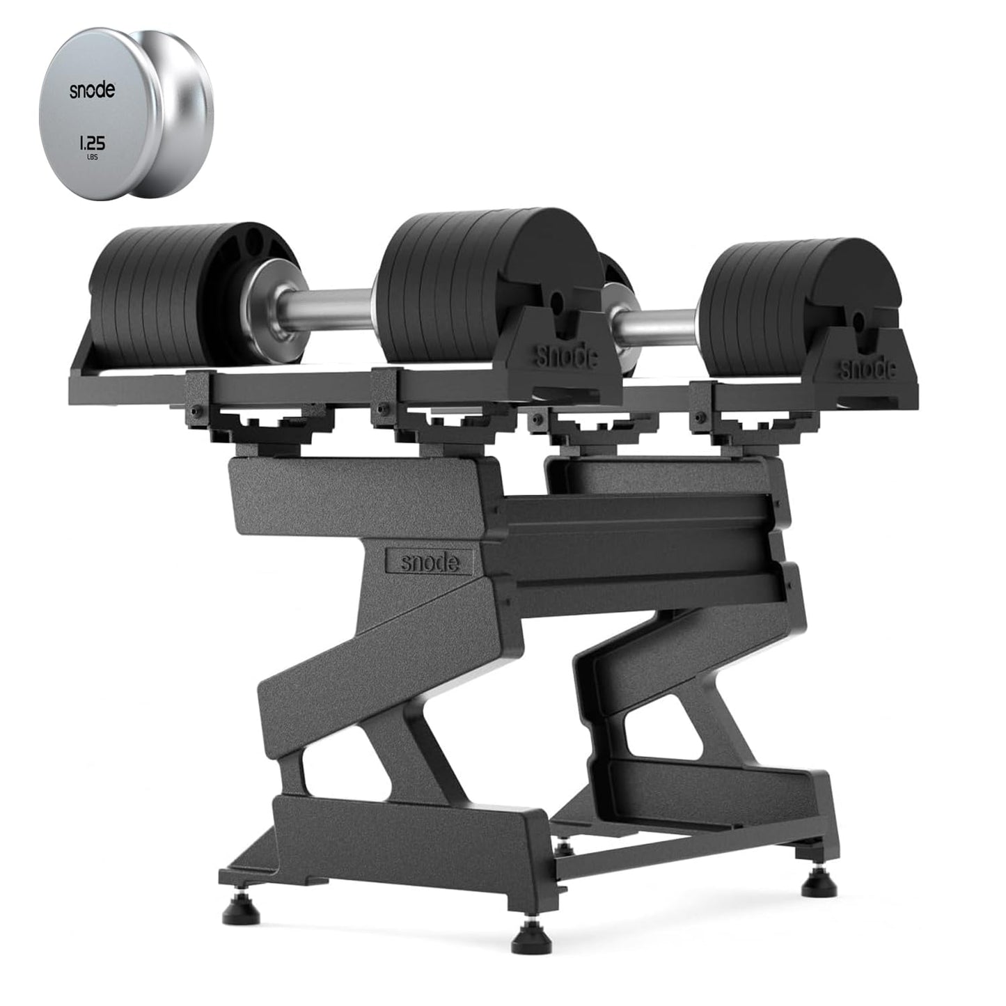 SNODE AD80 Adjustable Dumbbell Set 80LBS (Pair) with 10lb additional plates and Dumbbell Rack, Strength Equipment for Home Gym for Men and Women
