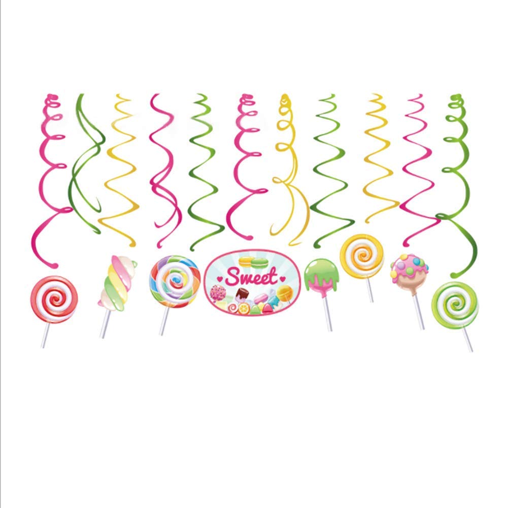 30Ct CandyLand Hanging Swirl Decorations, Lollipop Decorations for Kids, Home, Classroom, Baby Shower