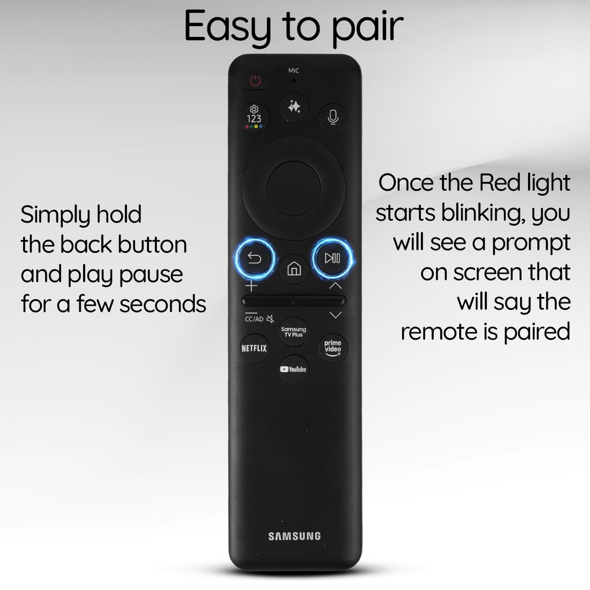 Ceybo Original Solar Voice Remote Control Replacement with YouTube Netflix Shortcut for Samsung Smart TVs, Compatible with Neo QLED 8K, QLED (BN59-01480A)