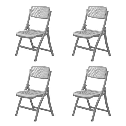 shancyug Folding Chairs 4 Pack, 440 Pound Capacity,Outdoor Chairs with Steel Frame, for Weddings, Parties, Restaurants, Conferences, Patio, Garden(Gray)