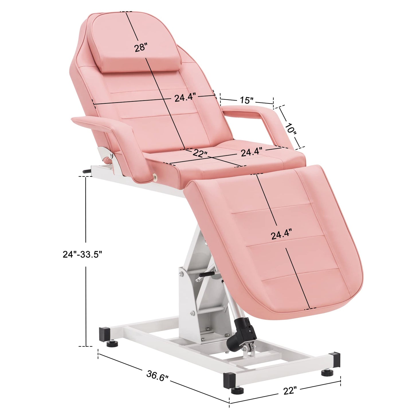 BarberPub Salon SPA Massage Bed Tattoo Chair Facial Adjustable Table Beauty Equipment 0100 (Pink)