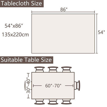 SIELUNO Rectangle Table Cloth Cotton Linen Waterproof Embroidery Tablecloth Rustic Farmhouse Style for Indoor Outdoor Dinning Tabletop Decoration-Grey Macarons-54 x86