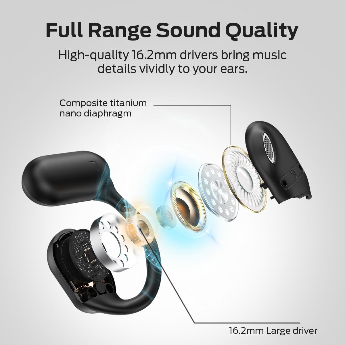 Monster Open Ear Headphones Touch Screen Earbud, Open Touch Pro 100 Wireless Earbuds Support TF Card, Bluetooth Earbuds with ENC Clear Talk, Multiple EQ Modes, Comfort Earhooks, IPX5, 30H Playback