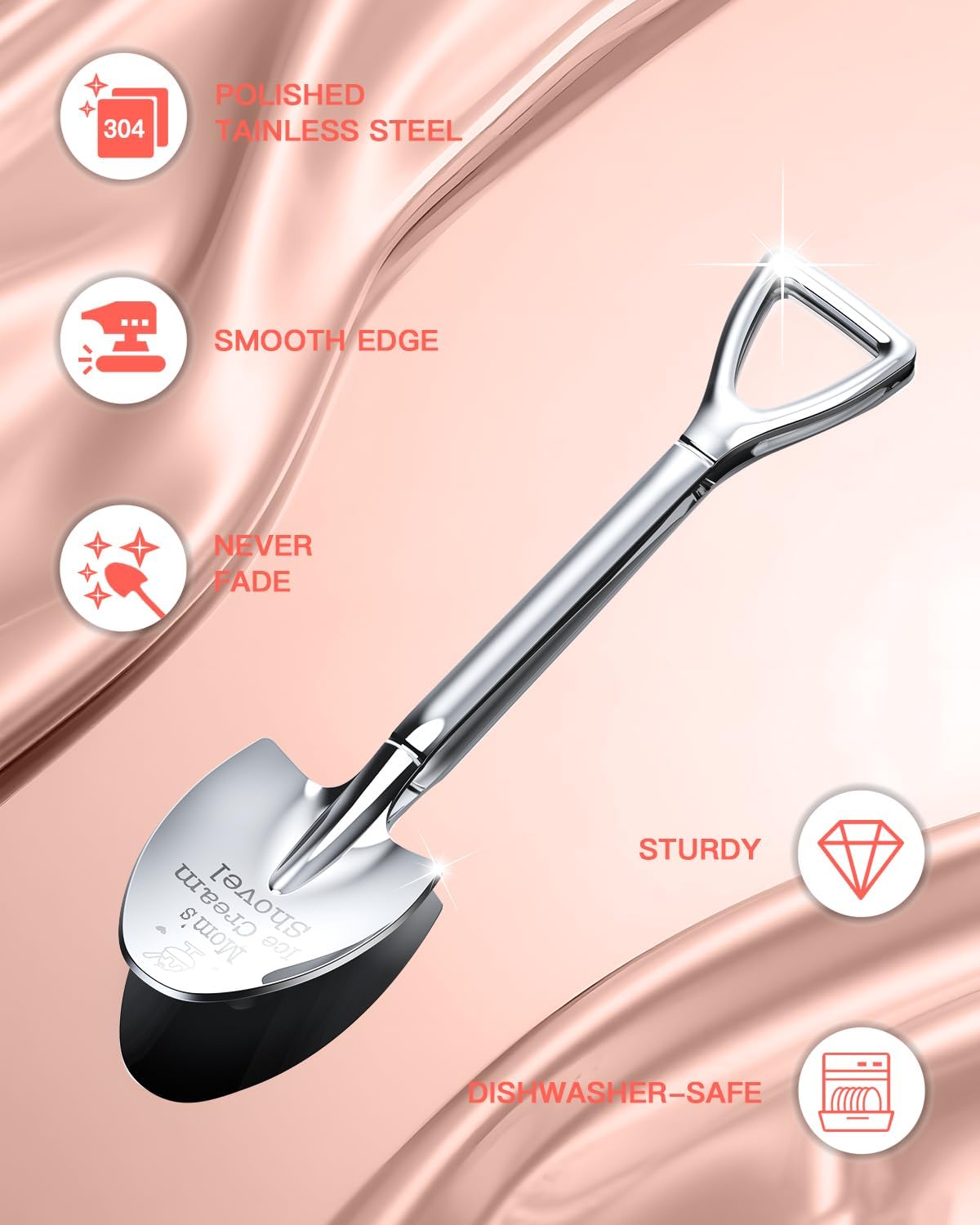 Mothers Day Gifts for Mom,Large Moms Ice Cream Shovel,Icecream Scoop Stainless Steel,Anniversary Birthday Mothers Day