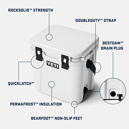 YETI Roadie 24 2.0 Hard Cooler with DoubleDuty Shoulder Strap and Drain Plug, Tan