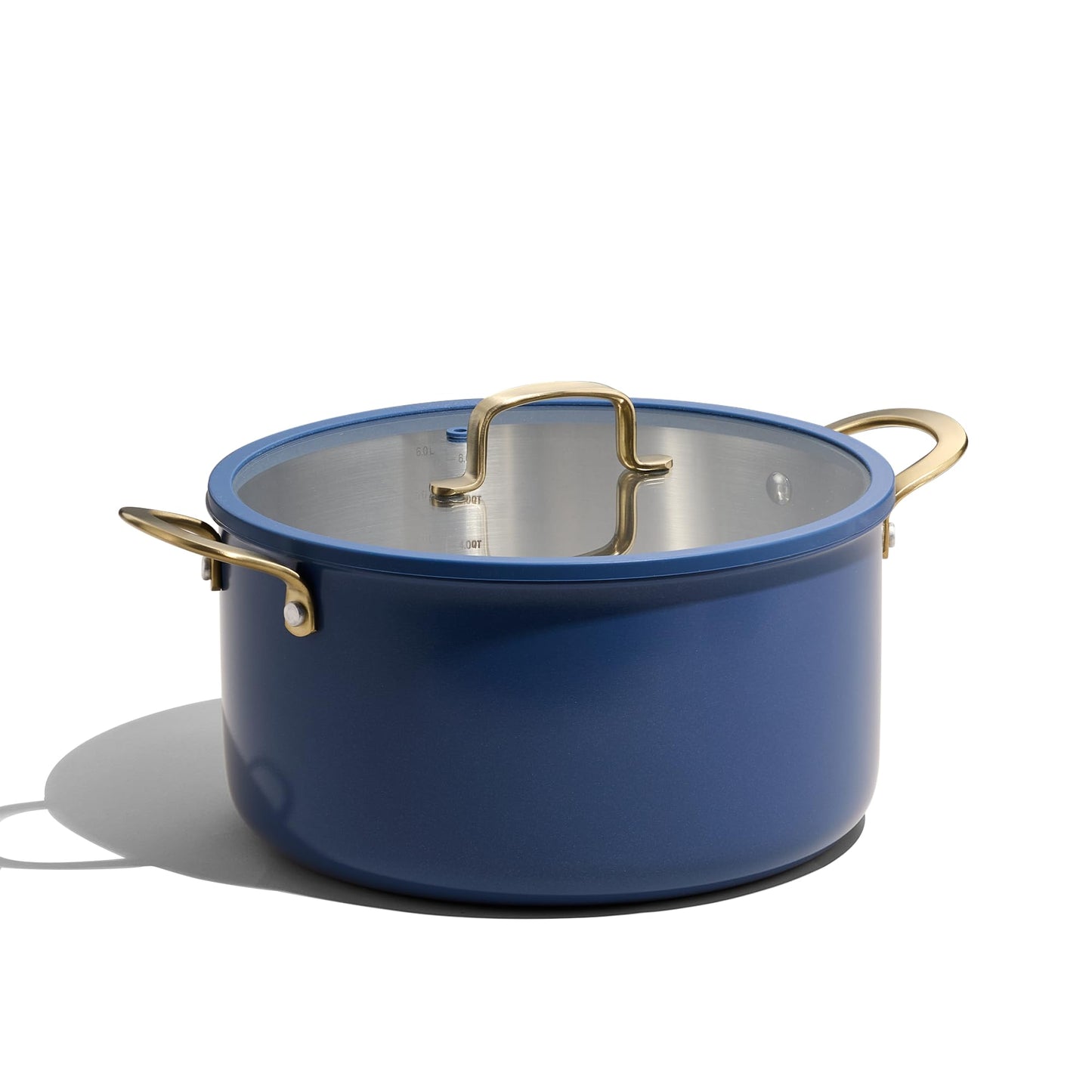 CAROTE 8QT Full Clad Tri Ply Stainless Steel Stock Pot with Lid, Kitchen Stockpot Soup Pot, Outer Ceramic Layer, Even Heating, All Stoves Compatible, Oven & Dishwasher Safe, Stay Cool Handle, Blue